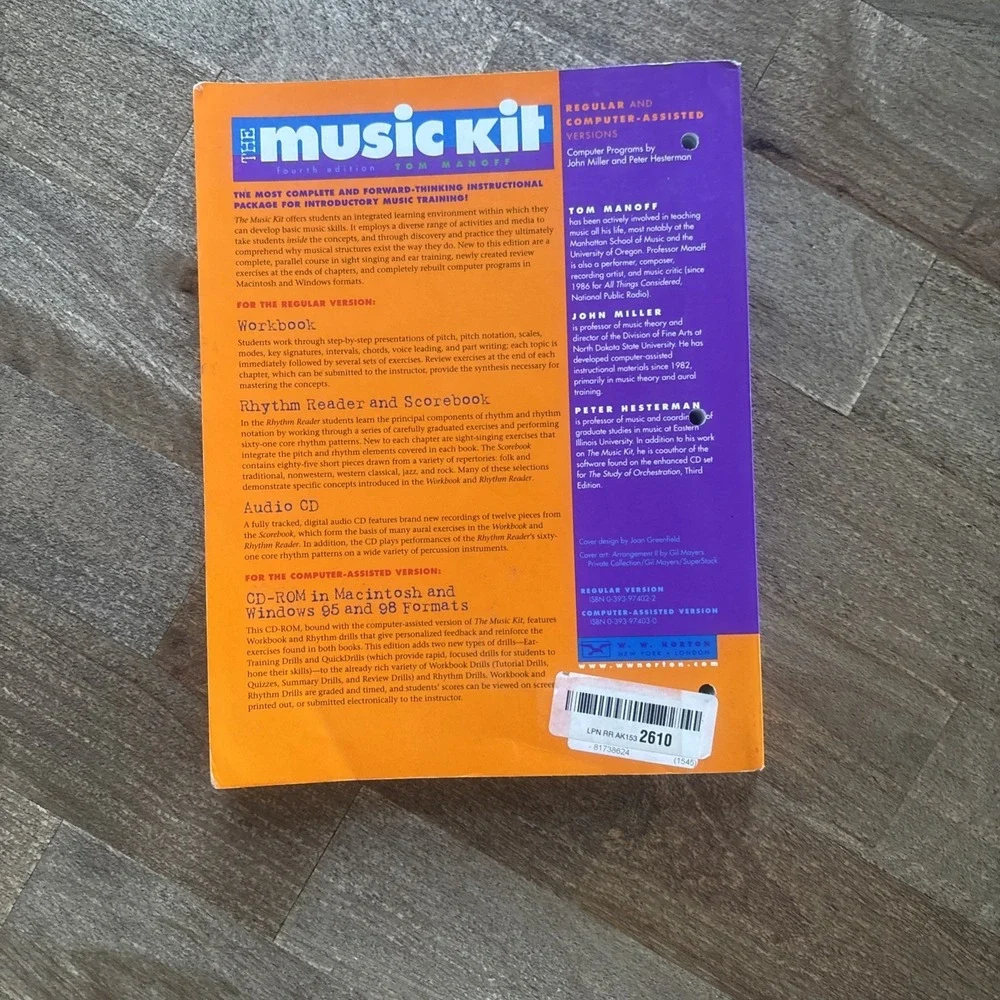The Music Kit Workbook, 4th Edition, Manoff,‎ Tom